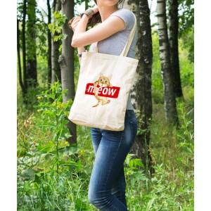 Bez Çanta Meeooww Baskılı Çanta Hediyelik Çanta BDKCNTA003