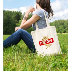 Bez Çanta Meeooww Baskılı Çanta Hediyelik Çanta BDKCNTA003