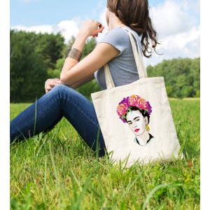 Bez Çanta Frida kahlo ks Baskılı Çanta Hediyelik Çanta BDKCNTA015