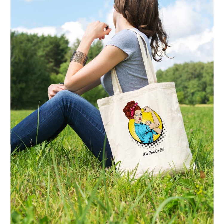 Bez Çanta We Can Do İt ! Baskılı Çanta Hediyelik Çanta BDKCNTA020