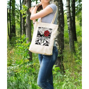 Bez Çanta Skull Rose Baskılı Çanta Hediyelik Çanta BDKCNTA022