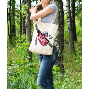 Bez Çanta Smile Girl Baskılı Çanta Hediyelik Çanta BDKCNTA035