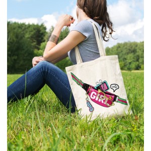 Bez Çanta Smile Girl Baskılı Çanta Hediyelik Çanta BDKCNTA035