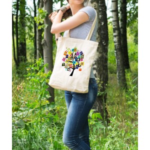 Bez Çanta Okuma Ağacı  Baskılı Çanta Hediyelik Çanta BDKCNTA044