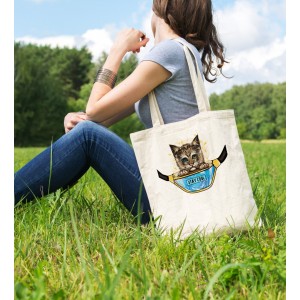 Bez Çanta Stay Cool Cat Baskılı Çanta Hediyelik Çanta BDKCNTA045