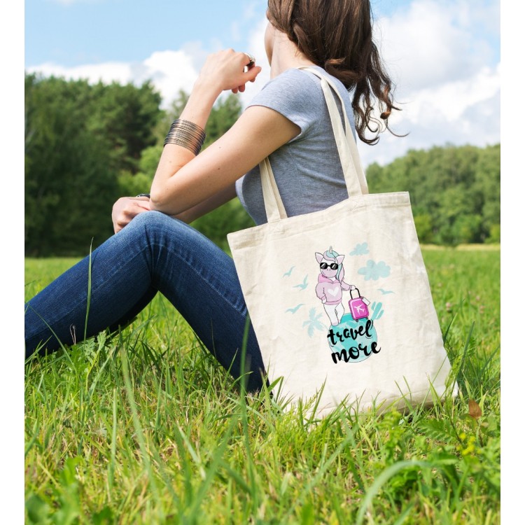 Bez Çanta Travel More Baskılı Çanta Hediyelik Çanta BDKCNTA066