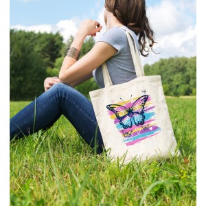 Bez Çanta Love Love Renkli Baskılı Çanta Hediyelik Çanta BDKCNTA069