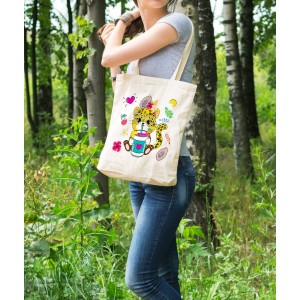 Bez Çanta Drink Cute Cat Baskılı Çanta Hediyelik Çanta BDKCNTA073