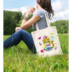 Bez Çanta Drink Cute Cat Baskılı Çanta Hediyelik Çanta BDKCNTA073