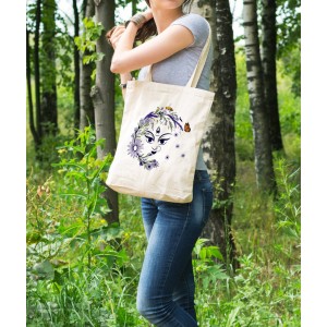 Bez Çanta Flower Face Baskılı Çanta Hediyelik Çanta BDKCNTA077