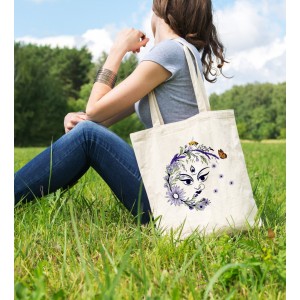 Bez Çanta Flower Face Baskılı Çanta Hediyelik Çanta BDKCNTA077