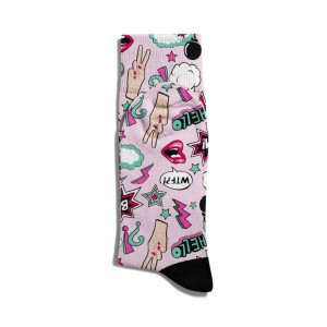Eğlenceli Çorap Unisex Hello Wtf Popart Baskılı Çorap ECSOKET017