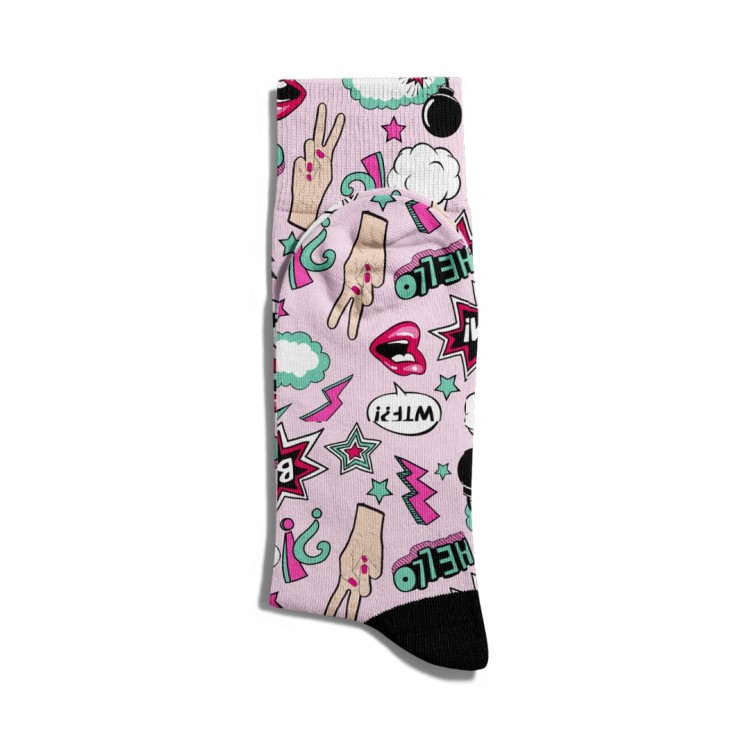 Eğlenceli Çorap Unisex Hello Wtf Popart Baskılı Çorap ECSOKET017 Eğlenceli Çorap Unisex Hello Wtf Popart Baskılı Çorap ECSOKET017