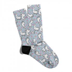 Eğlenceli Çorap Unisex Gri Animal  Baskılı Çorap ECSOKET003