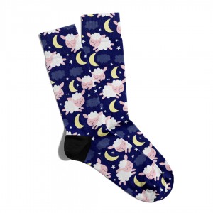 Eğlenceli Çorap Unisex Sevimli Kuzu Laciver Baskılı Çorap ECSOKET008