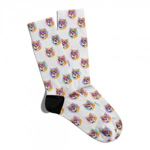 Eğlenceli Çorap Unisex Sevimli Köpek Baskılı Çorap ECSOKET013