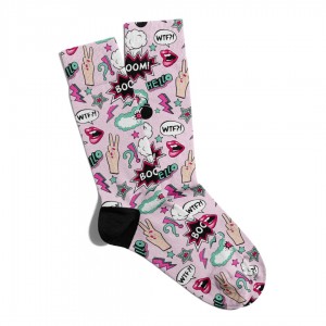 Eğlenceli Çorap Unisex Hello Wtf Popart Baskılı Çorap ECSOKET017