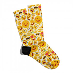 Eğlenceli Çorap Unisex  Emoji Smiley Baskılı Çorap ECSOKET019