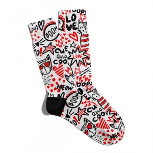 Eğlenceli Çorap Unisex  Love Boom Cat Baskılı Çorap ECSOKET028