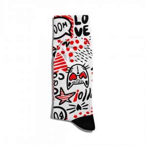 Eğlenceli Çorap Unisex  Love Boom Cat Baskılı Çorap ECSOKET028
