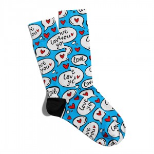 Eğlenceli Çorap Unisex Love You Popart Baskılı Çorap ECSOKET030
