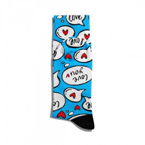 Eğlenceli Çorap Unisex Love You Popart Baskılı Çorap ECSOKET030