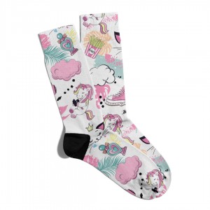 Eğlenceli Çorap Unisex  Cute Unicorn Baskılı Çorap ECSOKET031