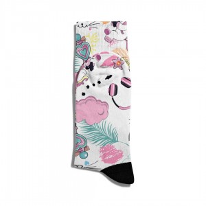 Eğlenceli Çorap Unisex  Cute Unicorn Baskılı Çorap ECSOKET031