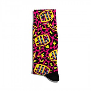 Eğlenceli Çorap Unisex  Leopar WTF Baskılı Çorap ECSOKET033