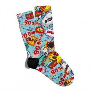 Eğlenceli Çorap Unisex  Popart Boom Cool  Baskılı Çorap ECSOKET057