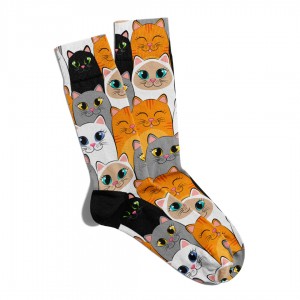 Eğlenceli Çorap Unisex Sevimli Kediler  Baskılı Çorap ECSOKET064