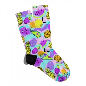 Eğlenceli Çorap Unisex Tropikal Meyve Summer Baskılı Çorap ECSOKET071