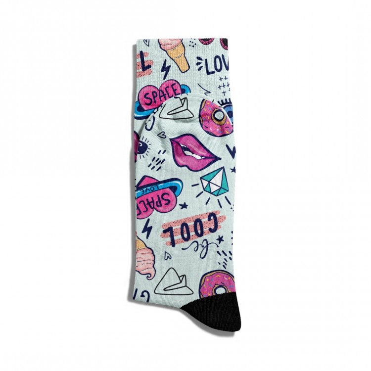 Eğlenceli Çorap Unisex  Cool Girls Space  Baskılı Çorap ECSOKET079