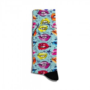 Eğlenceli Çorap Unisex Love Cute Lips Baskılı Çorap ECSOKET084