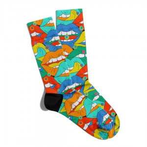 Eğlenceli Çorap Unisex  Dil Çıkaran PopArt Baskılı Çorap ECSOKET096