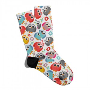 Eğlenceli Çorap Unisex Renkli Baykuşlar Baskılı Çorap ECSOKET103