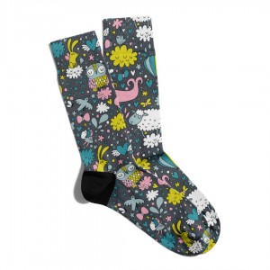 Eğlenceli Çorap Unisex  Renkli Hayvanlar Baskılı Çorap  ECSOKET113