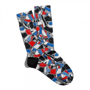 Eğlenceli Çorap Unisex  Renkli Geometrik Baskılı Çorap ECSOKET116