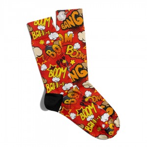 Eğlenceli Çorap Unisex  Kırmızı Boom Popart Summer Baskılı Çorap ECSOKET118