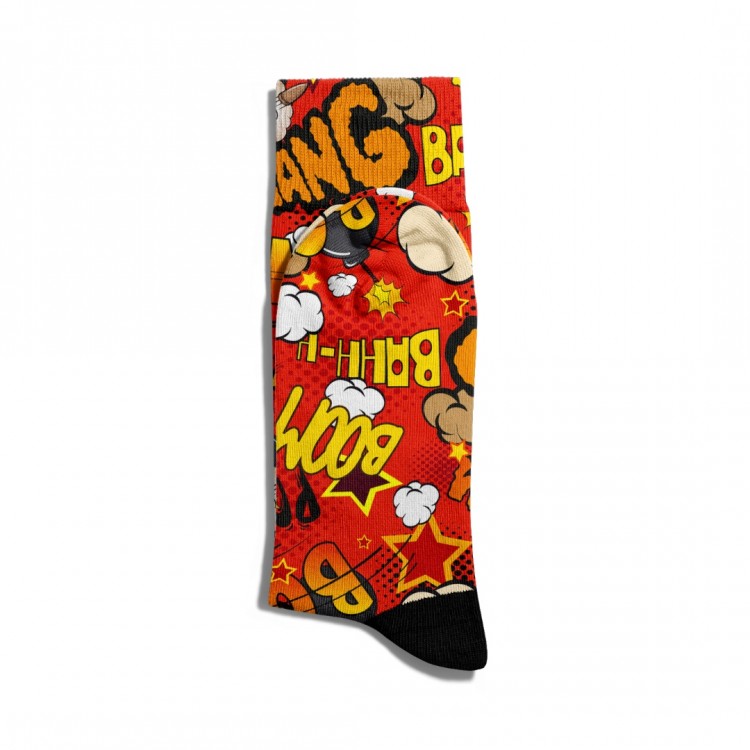 Eğlenceli Çorap Unisex  Kırmızı Boom Popart Summer Baskılı Çorap ECSOKET118