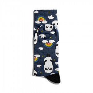 Eğlenceli Çorap Unisex  Gökkuşağı Penguen Detay Baskılı Çorap ECSOKET129