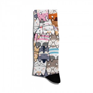 Eğlenceli Çorap Unisex  Gözlüklü Kedi  Baskılı Çorap ECSOKET145