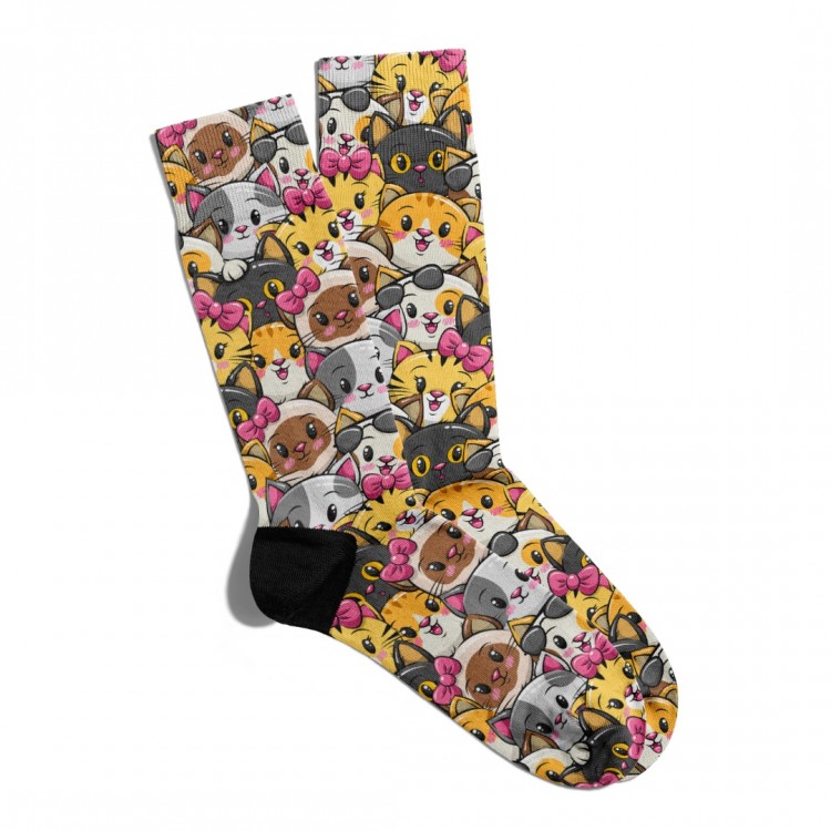 Eğlenceli Çorap Unisex Sevimli Yavru Kediler Baskılı Çorap ECSOKET151