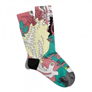 Eğlenceli Çorap Unisex Renk Geçişli Baskılı Çorap ECSOKET162