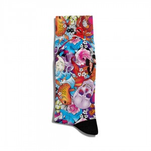 Eğlenceli Çorap Unisex  Skull Balık Desen Baskılı Çorap ECSOKET165