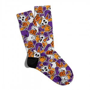 Eğlenceli Çorap Unisex Halloween  Skull Desen Baskılı Çorap ECSOKET169