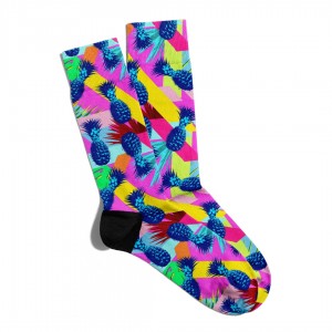 Eğlenceli Çorap Unisex  Summer Renkli Ananas Baskılı Çorap ECSOKET172