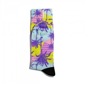 Eğlenceli Çorap Unisex Soft Palmiye Ağaç Desen Baskılı Çorap ECSOKET179