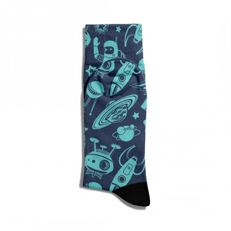 Eğlenceli Çorap Unisex  Space Uzay Desen Baskılı Çorap ECSOKET182