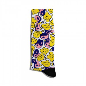Eğlenceli Çorap Unisex  Renkli Emojiler PopArt Baskılı Çorap ECSOKET185